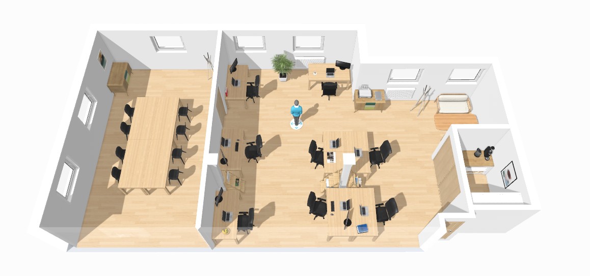 Coworking HUBB - plán priestorov